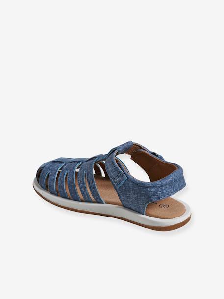 Sandals with Hook-&-Loop Strap for Children, Designed for Autonomy denim blue 