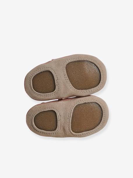 Elasticated, Soft Leather Slip-Ons for Babies old rose 