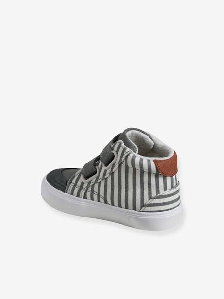 High-Top Trainers with Hook-&-Loop Fasteners for Babies striped grey 