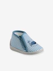 Shoes-Boys Footwear-Zipped Slippers in Canvas for Babies