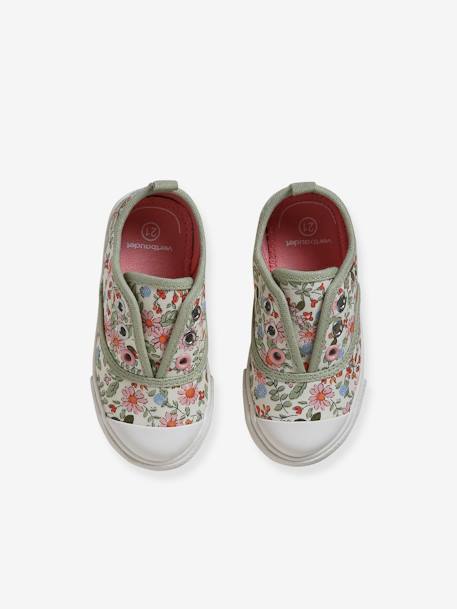 Elasticated Canvas Trainers for Babies printed white 