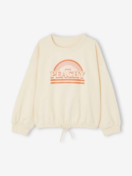 Oversized Sports Sweatshirt for Girls ecru 