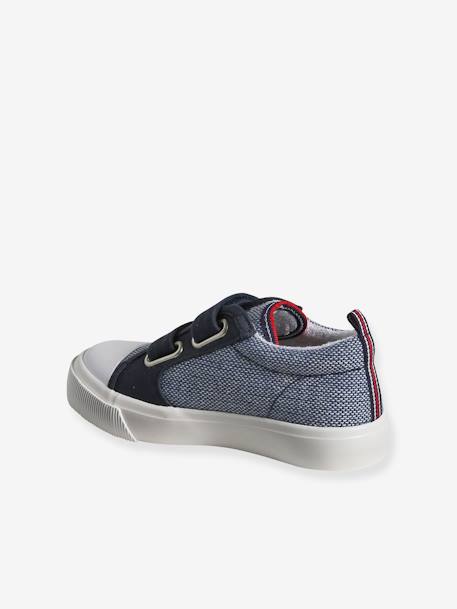 Hook-and-Loop Canvas Trainers for Children, Designed for Autonomy set blue 