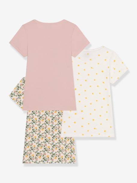Pack of 3 Short Sleeve T-Shirts by PETIT BATEAU old rose 
