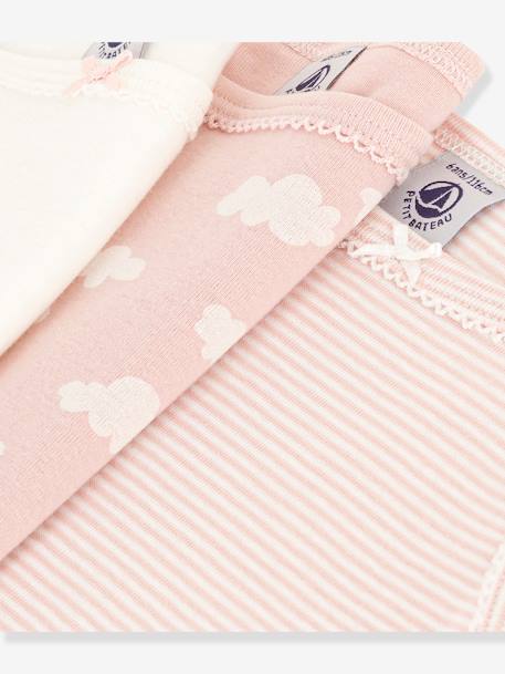 Pack of 3 Sleeveless Tops by PETIT BATEAU pale pink 