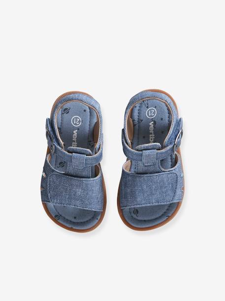 Denim-Effect Sandals with Hook-&-Loop Straps for Babies denim blue 