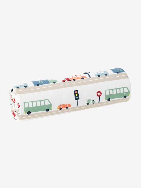Children's Fitted Sheet, Auto City Theme Beige/Print 