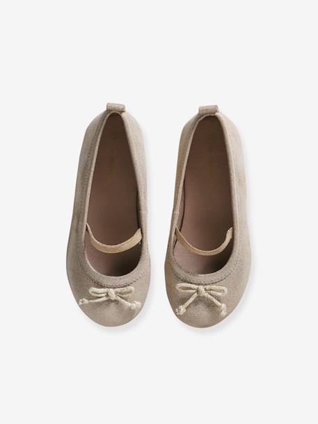 Ballet Pumps in Metallised Leather for Girls gold 