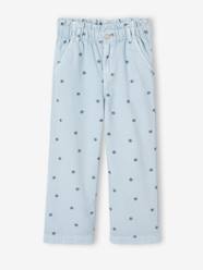 Girls-Trousers-Floral Wide Leg Paperbag Trousers for Girls
