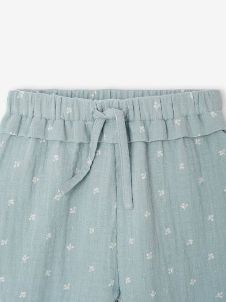 Cotton Gauze Trousers for Babies ecru+grey blue+old rose+pale pink 
