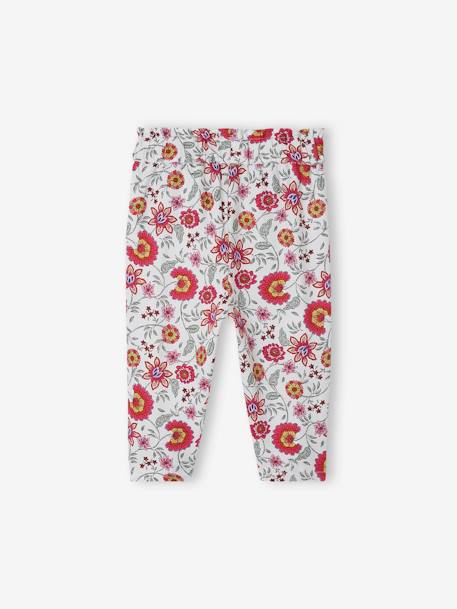 Floral Trousers with Elasticated Waistband, for Babies ecru 