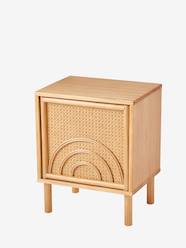 Bedroom Furniture & Storage-Bedside Table in Wood & Cane, Rainbow