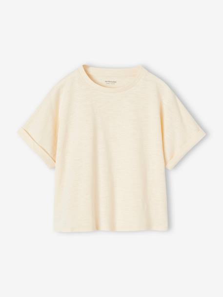 T-Shirt + Dungarees Combo in Fleece, for Girls caramel 