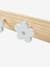 Wooden Coat Rack with 4 Flowers white 