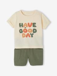 T-Shirt with Motif + Baggy Shorts Combo for Babies