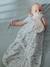 Sleeveless Baby Sleeping Bag with Middle Opening, In the Woods old rose+printed green 