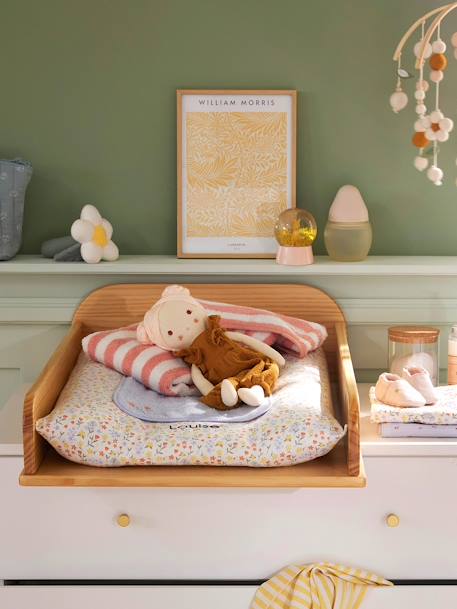 Changing Table Topper, Natural Confetti BROWN LIGHT SOLID 