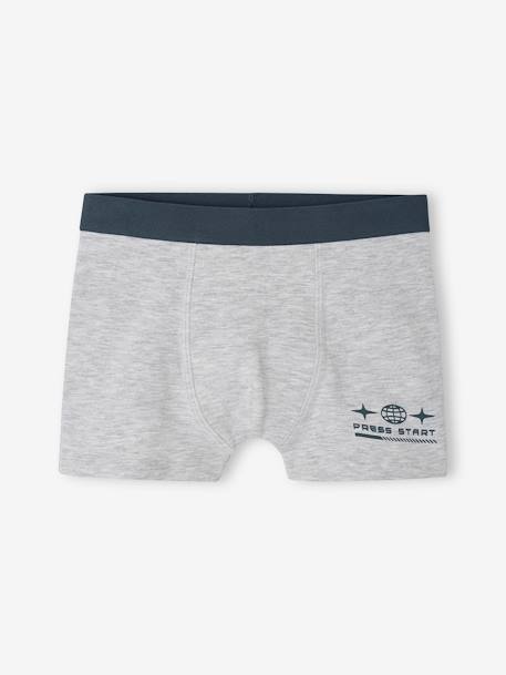 Pack of 4 'Gamer' Stretch Boxers in Organic Cotton for Boys ink blue 