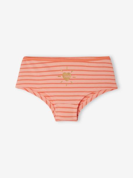 Pack of 5 Summer Shorties in Organic Cotton for Girls peach 