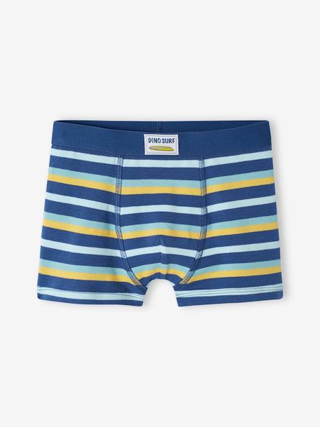 Pack of 4 'Dino Surf' Stretch Boxers in Organic Cotton for Boys yellow 