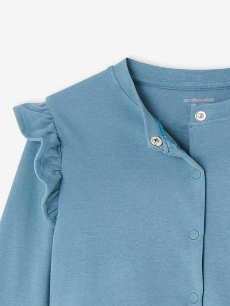 Dress & Jacket Combo for Girls denim blue+emerald green+peach 
