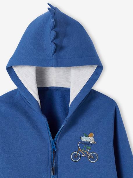 Sports Jacket with Hood & Fancy Crest blue+BROWN MEDIUM SOLID WITH DESIGN+fir green 