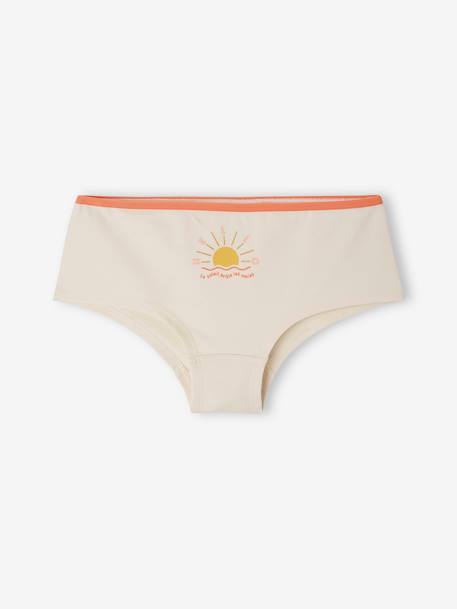 Pack of 5 Summer Shorties in Organic Cotton for Girls peach 