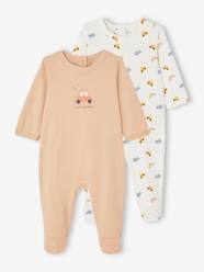 Baby-Pyjamas-Pack of 2 "Car" Sleepsuits in Jersey Knit for Newborn Babies