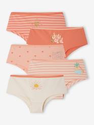 -Pack of 5 Summer Shorties in Organic Cotton for Girls