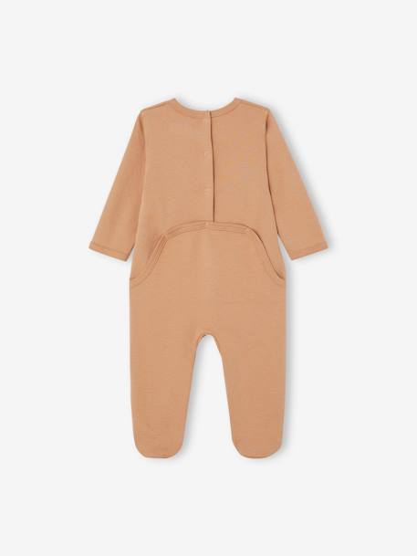 Pack of 2 Sleepsuits in Interlock Fabric for Babies taupe 