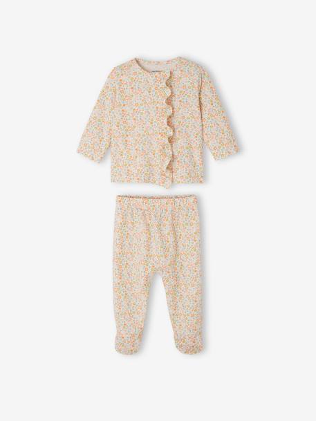 Pack of 2 Pyjamas in Jersey Knit for Babies ecru 