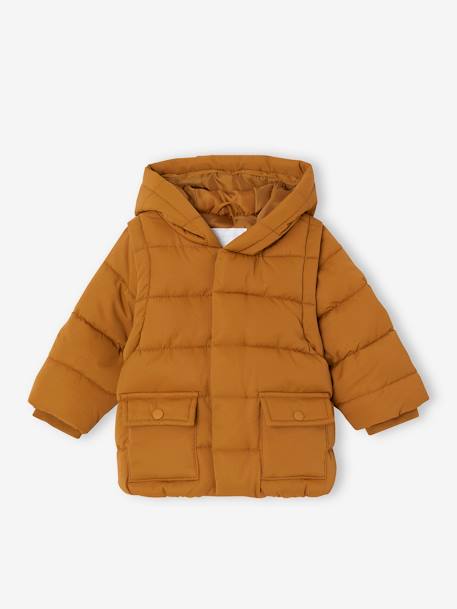 Jacket with Detachable Sleeves, for Babies caramel 