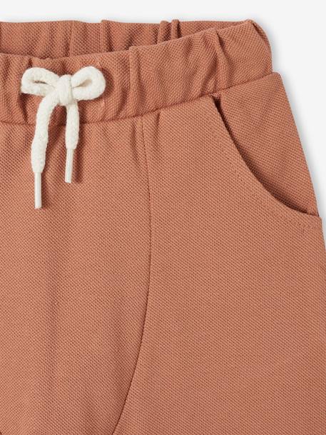 Piqué Knit Trousers for Babies aqua green+brown 