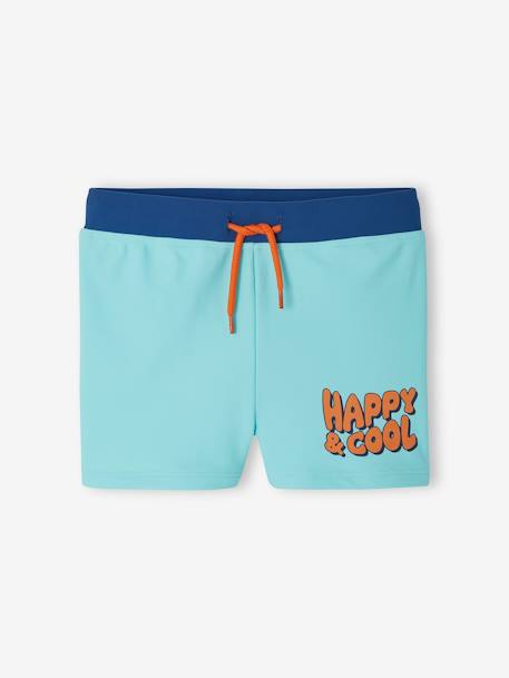 Swim Shorts 'Happy & Cool' for Boys aqua green 