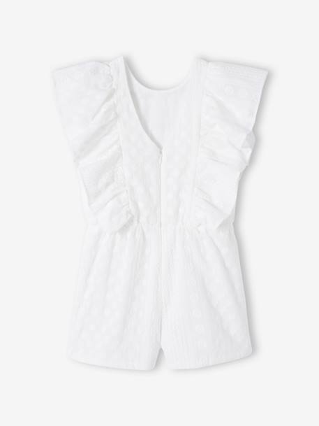Playsuit in Broderie Anglaise for Girls ecru 
