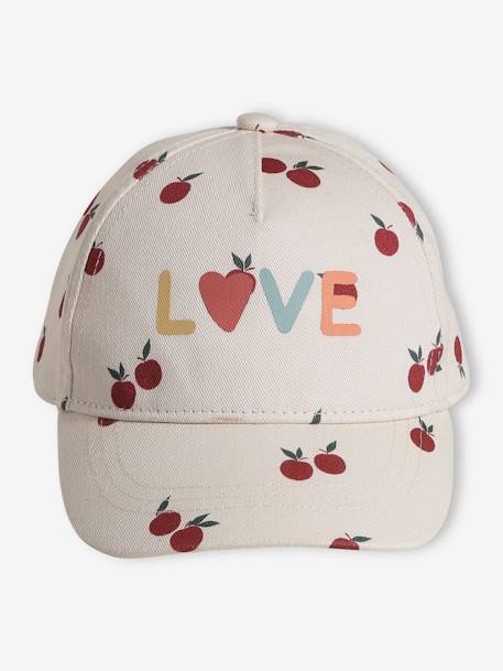 Cap with Apple Prints for Baby Girls ecru 