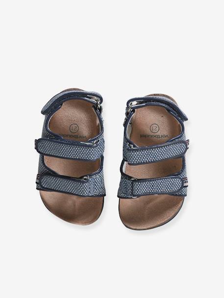 Printed Sandals with Hook-&-Loop Straps for Babies printed blue 