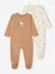 Pack of 2 Sleepsuits in Interlock Fabric for Babies taupe 