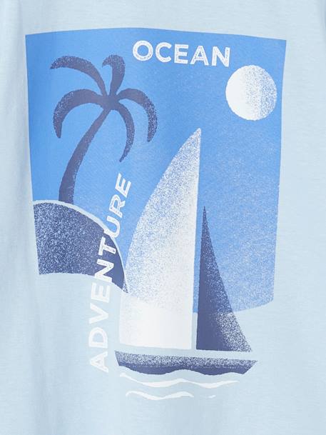 T-Shirt with Maxi Sailboat Motif on the Back for Boys sky blue 