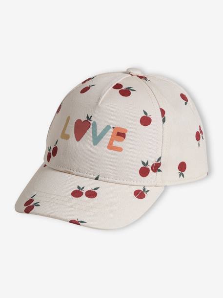 Cap with Apple Prints for Baby Girls ecru 