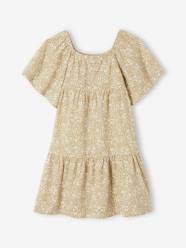 -Dress with Ruffles, Floral Print, for Girls