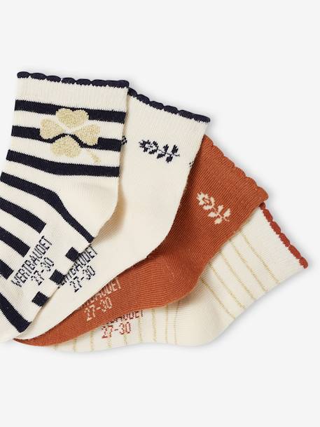 Pack of 5 Pairs of Dune Socks for Girls vanilla 