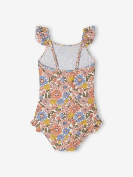 Floral Swimsuit for Girls ecru 