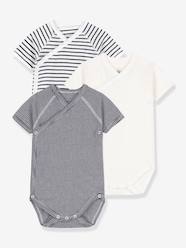 Baby-Bodysuits & Sleepsuits-Pack of 3 Bodysuits by PETIT BATEAU