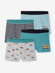 -Pack of 4 "Van" Stretch Boxers in Organic Cotton for Boys