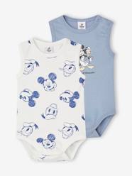 Baby-Bodysuits & Sleepsuits-Pack of 2 Sleeveless Bodysuits for Babies, Disney®'s Mickey Mouse & Donald Duck