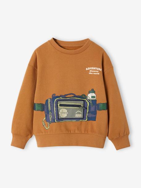 Sweatshirt with Zipped Pocket for Boys pecan nut 