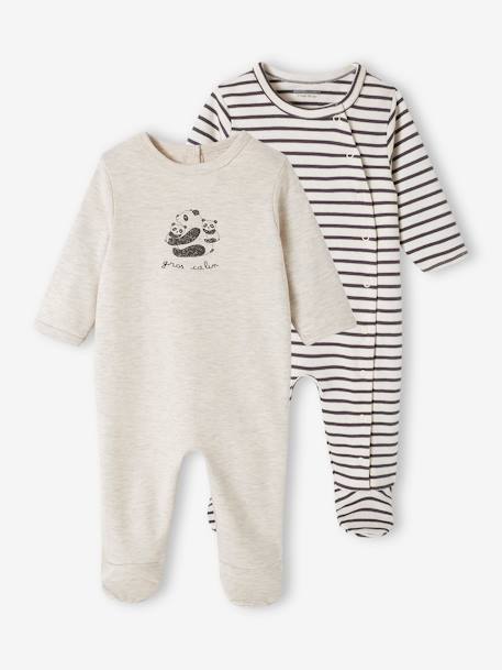 Pack of 2 Interlock Sleepsuits for Babies grey 