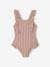 Striped Swimsuit for Girls terracotta 