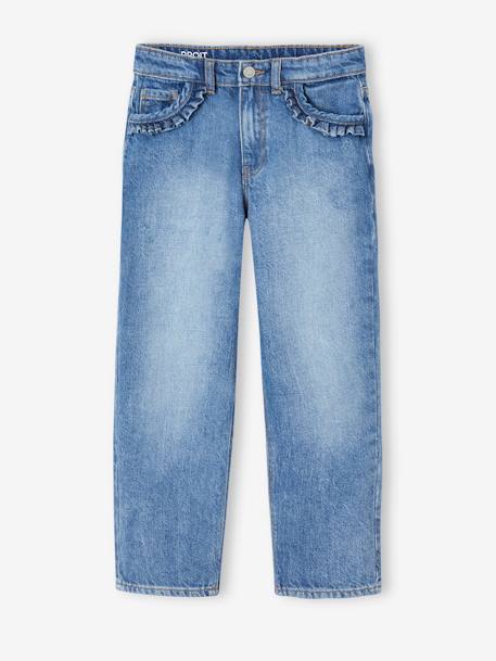 WIDE Hip, Straight Leg MorphologiK Jeans for Girls bleached denim+stone 